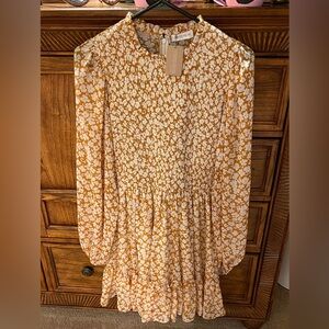 Vestique Women's Floral Dress in Orange and White